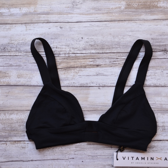 Vitamin A Swimwear NEUTRA Bralette Black EcoLux Bikini Top - Picture 3 of 7